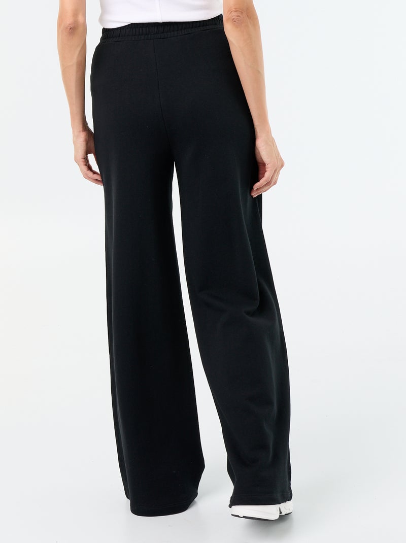 Pantalon jogging large en maille lourde Noir - Kiabi