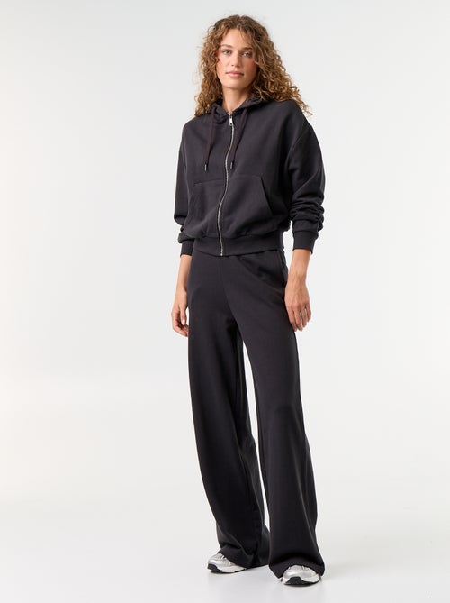 Pantalon jogging large en maille lourde - Kiabi