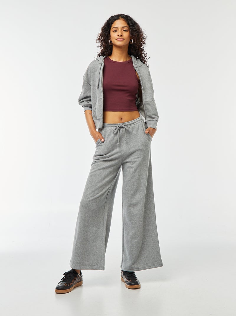 Pantalon jogging large Gris - Kiabi