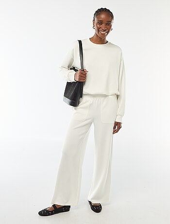 Pantalon jogging large maille douce