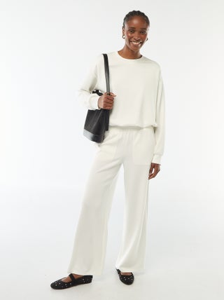 Pantalon jogging large maille douce