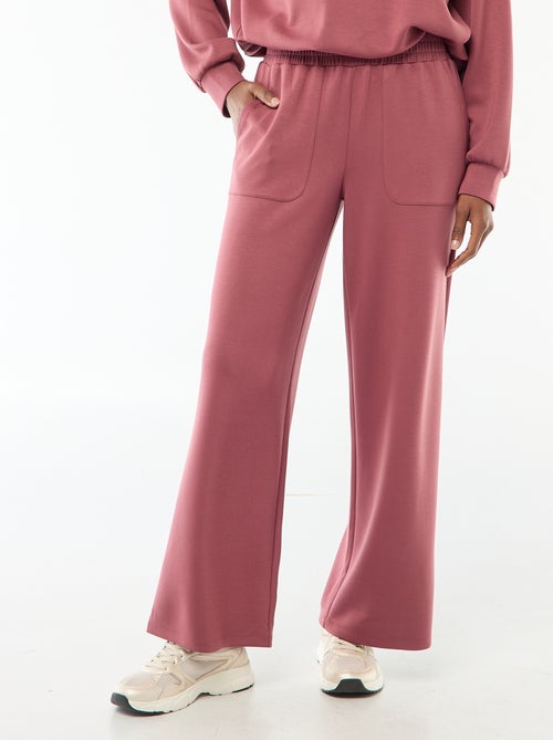 Pantalon jogging large maille douce - Kiabi