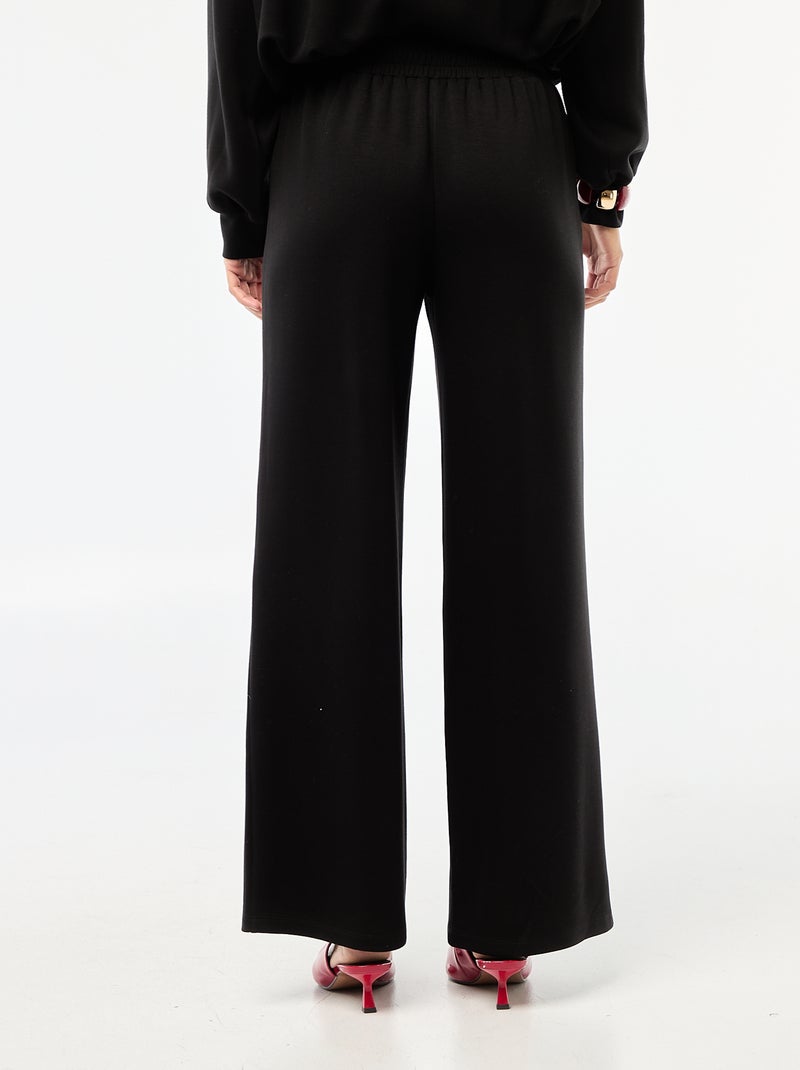 Pantalon jogging large maille douce Noir - Kiabi