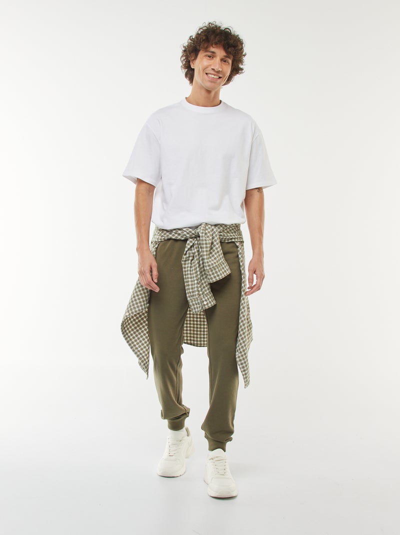 Pantalon jogging léger uni Kaki - Kiabi