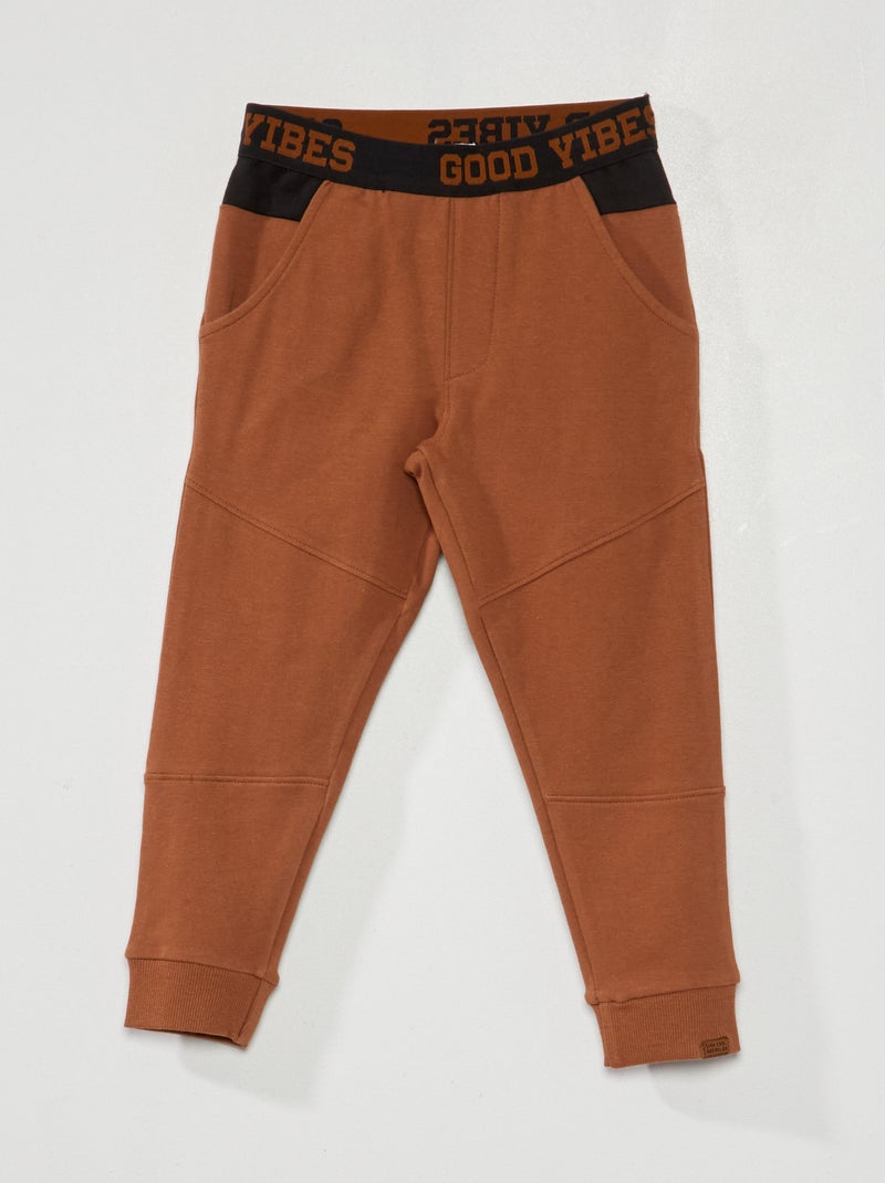 Pantalon jogging marron - Kiabi