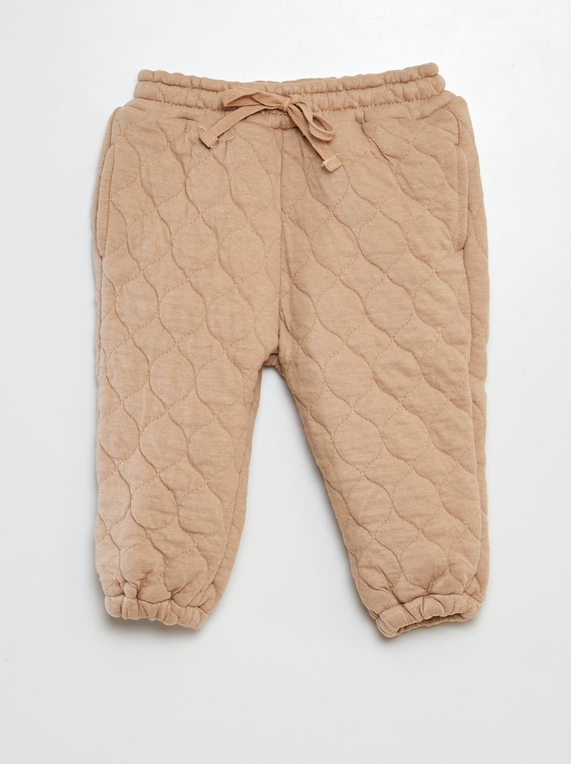 Pantalon jogging matelassé et rembourré Beige - Kiabi