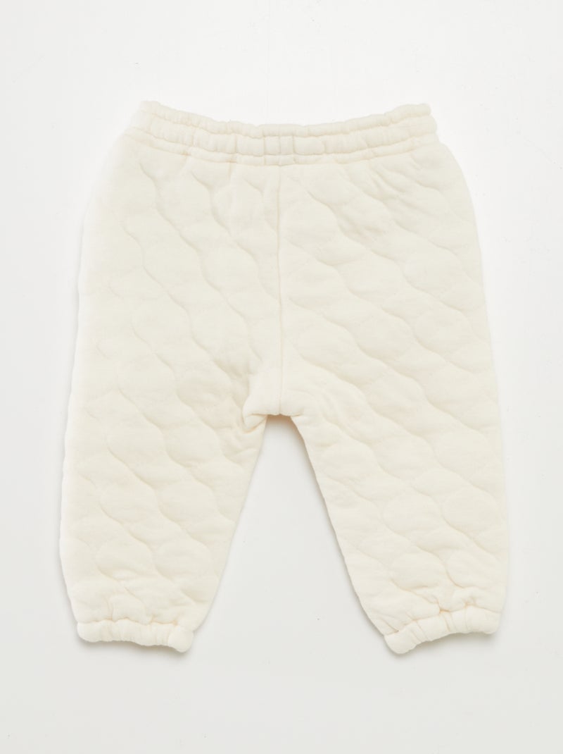 Pantalon jogging matelassé et rembourré Blanc - Kiabi