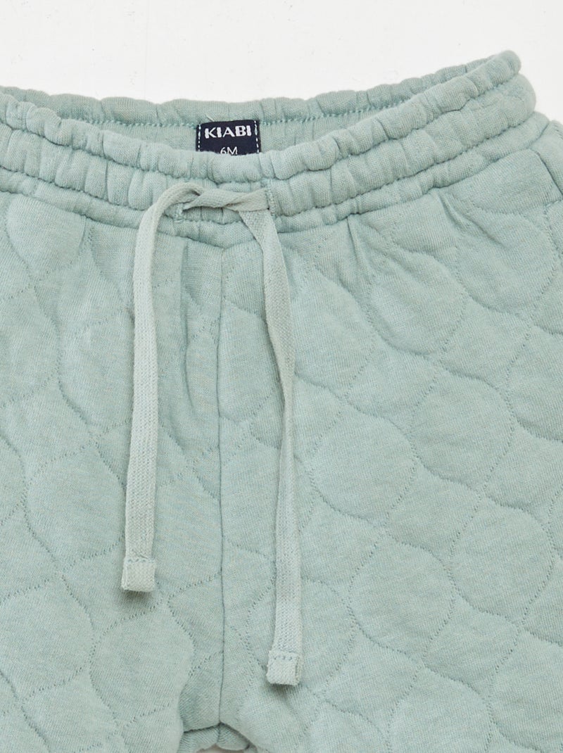 Pantalon jogging matelassé et rembourré Vert - Kiabi