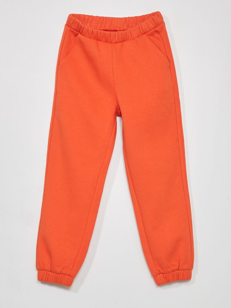 Pantalon jogging mixte en molleton Orange - Kiabi
