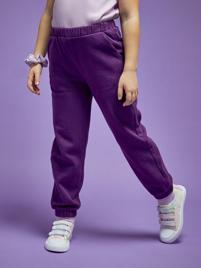 Pantalon jogging mixte en molleton Violet - Kiabi