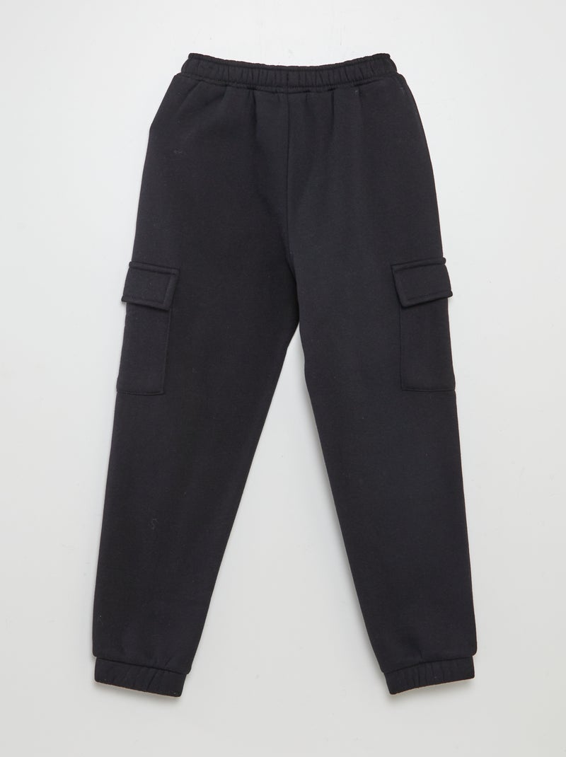 Pantalon jogging multipoche noir - Kiabi