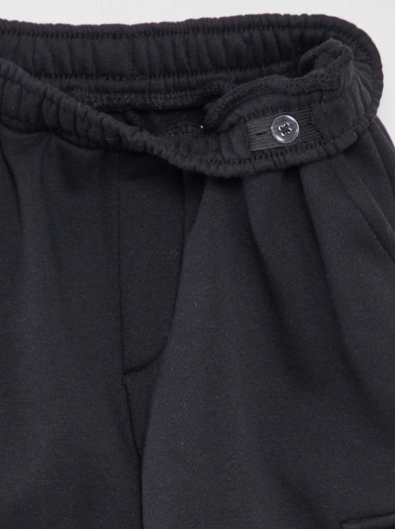 Pantalon jogging multipoche noir - Kiabi