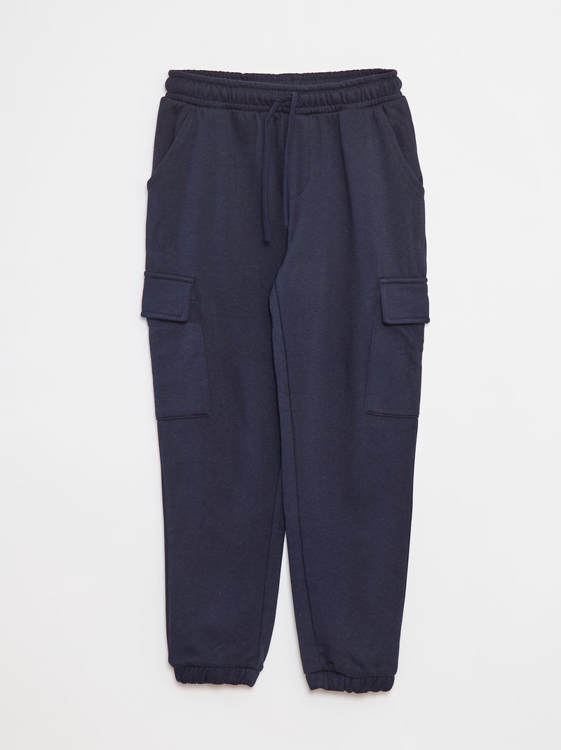 Pantalon jogging multipoches en molleton Bleu - Kiabi