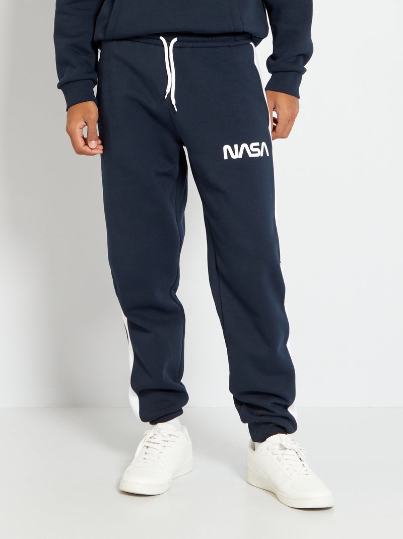 Pantalon jogging 'NASA' Bleu marine - Kiabi
