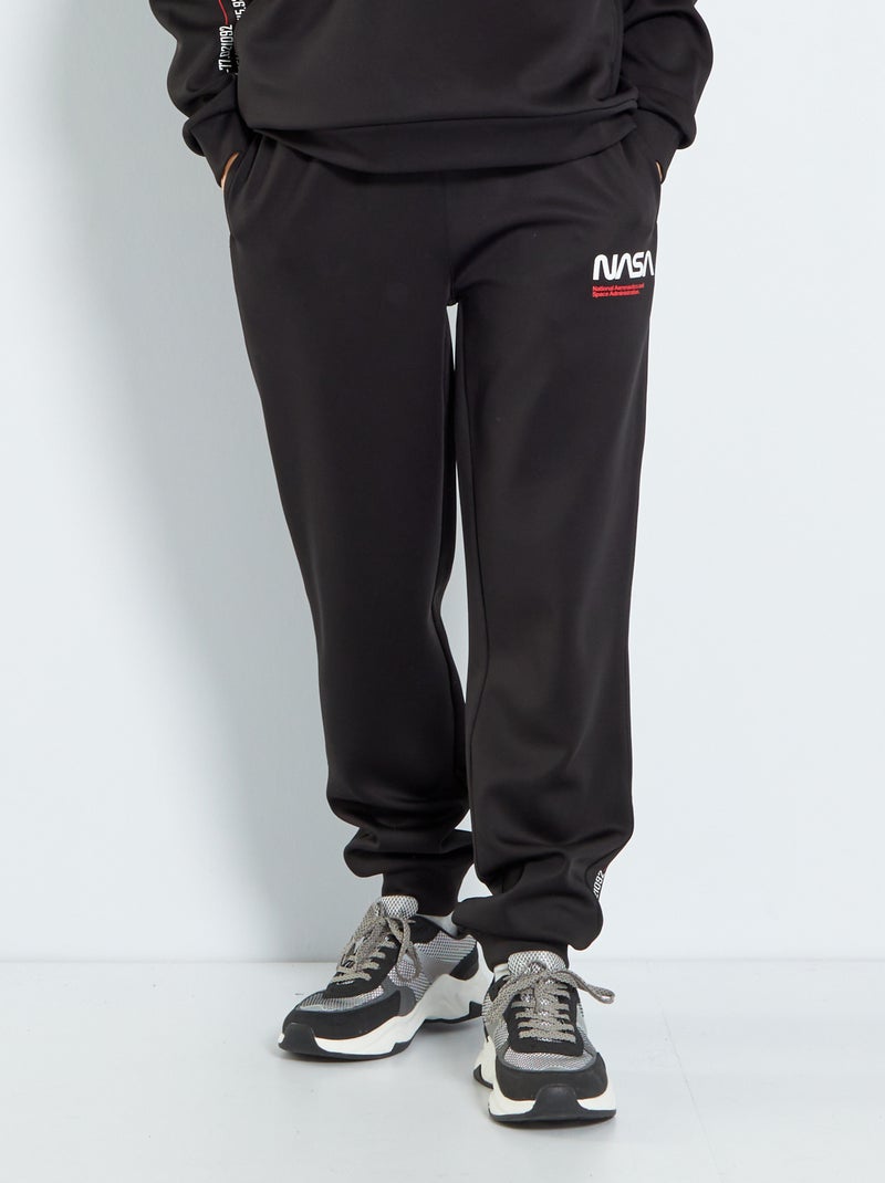 Pantalon jogging 'NASA' Noir - Kiabi