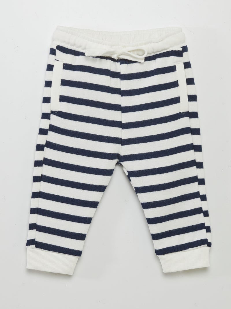 Pantalon jogging Noir/blanc - Kiabi