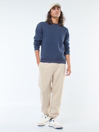 Pantalon jogging uni avec cordons de serrage à la taille