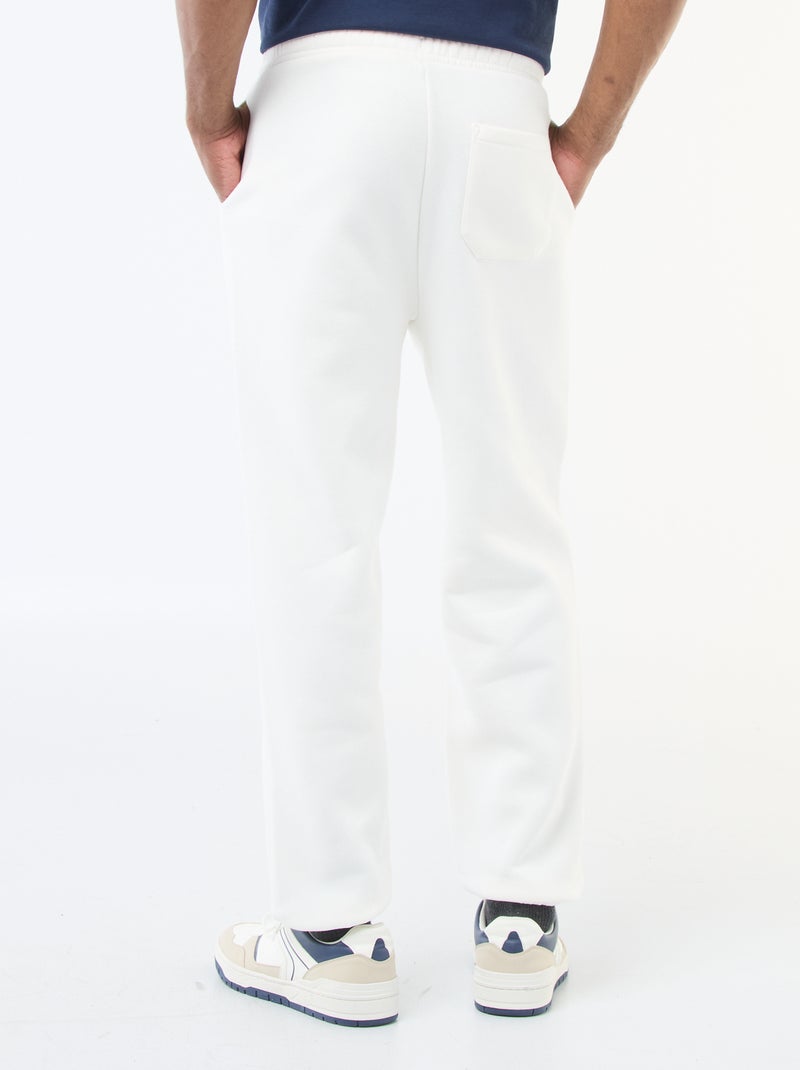 Pantalon jogging uni avec cordons de serrage à la taille Blanc - Kiabi