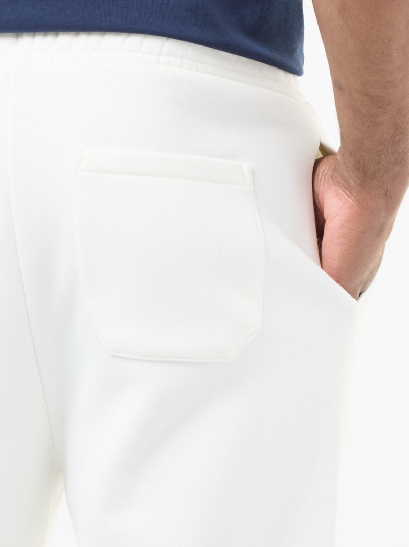 Pantalon jogging uni avec cordons de serrage à la taille Blanc - Kiabi