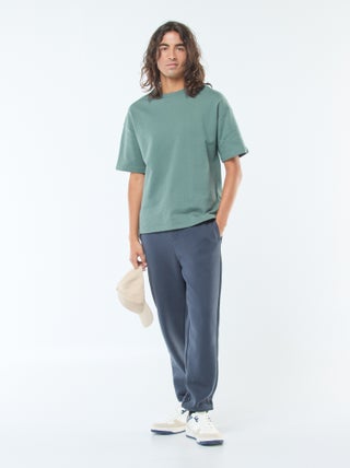 Pantalon jogging uni avec cordons de serrage à la taille