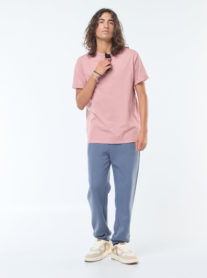 Pantalon jogging uni avec cordons de serrage à la taille Gris - Kiabi