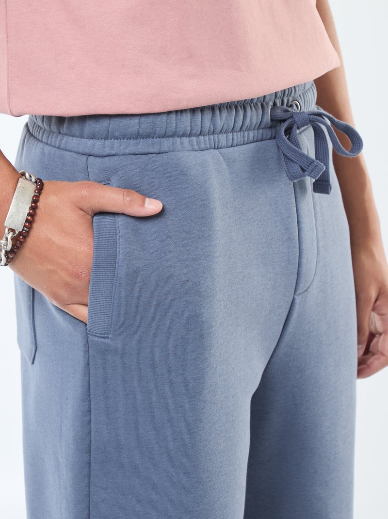 Pantalon jogging uni avec cordons de serrage à la taille Gris - Kiabi