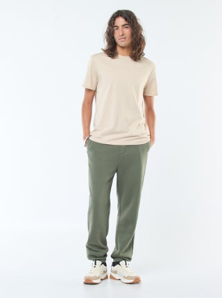 Pantalon jogging uni avec cordons de serrage à la taille
