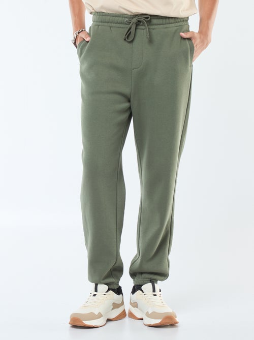 Pantalon jogging uni avec cordons de serrage à la taille - Kiabi
