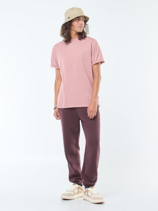 Pantalon jogging uni avec cordons de serrage à la taille