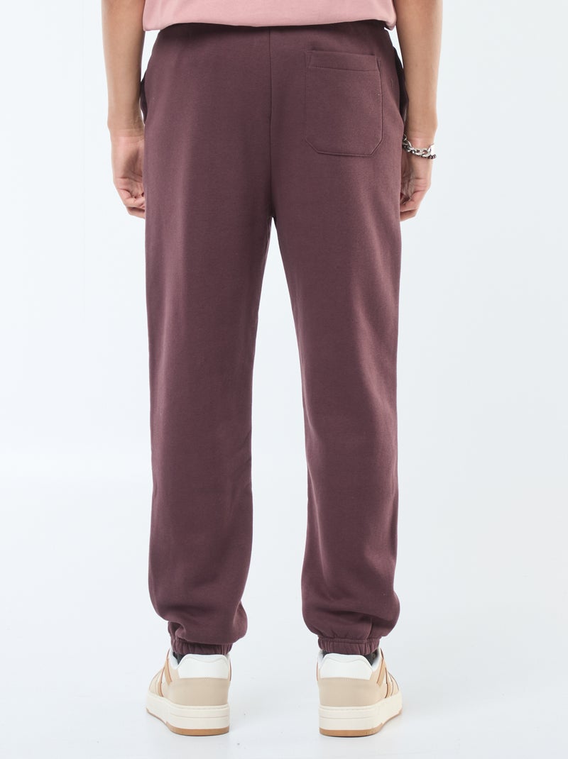 Pantalon jogging uni avec cordons de serrage à la taille Violet - Kiabi