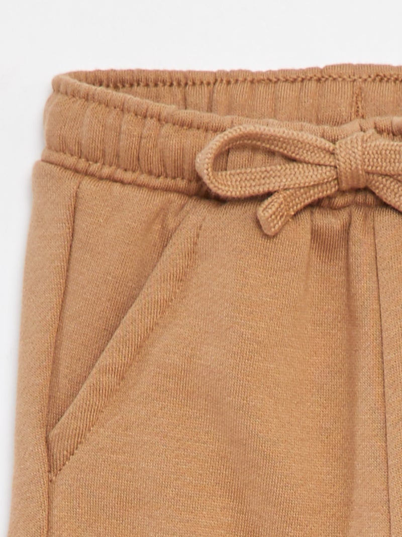 Pantalon jogging uni avec grandes poches Beige - Kiabi