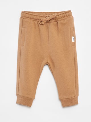 Pantalon jogging uni avec taille élastiquée