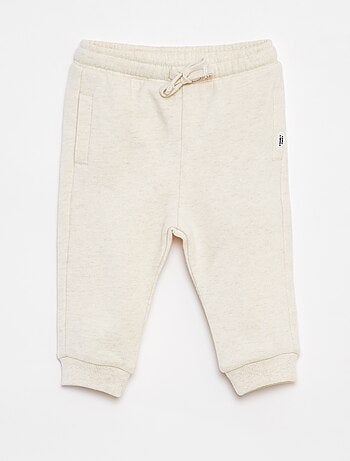 Pantalon jogging uni avec taille élastiquée