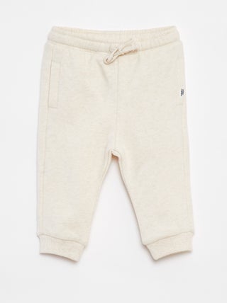 Pantalon jogging uni avec taille élastiquée