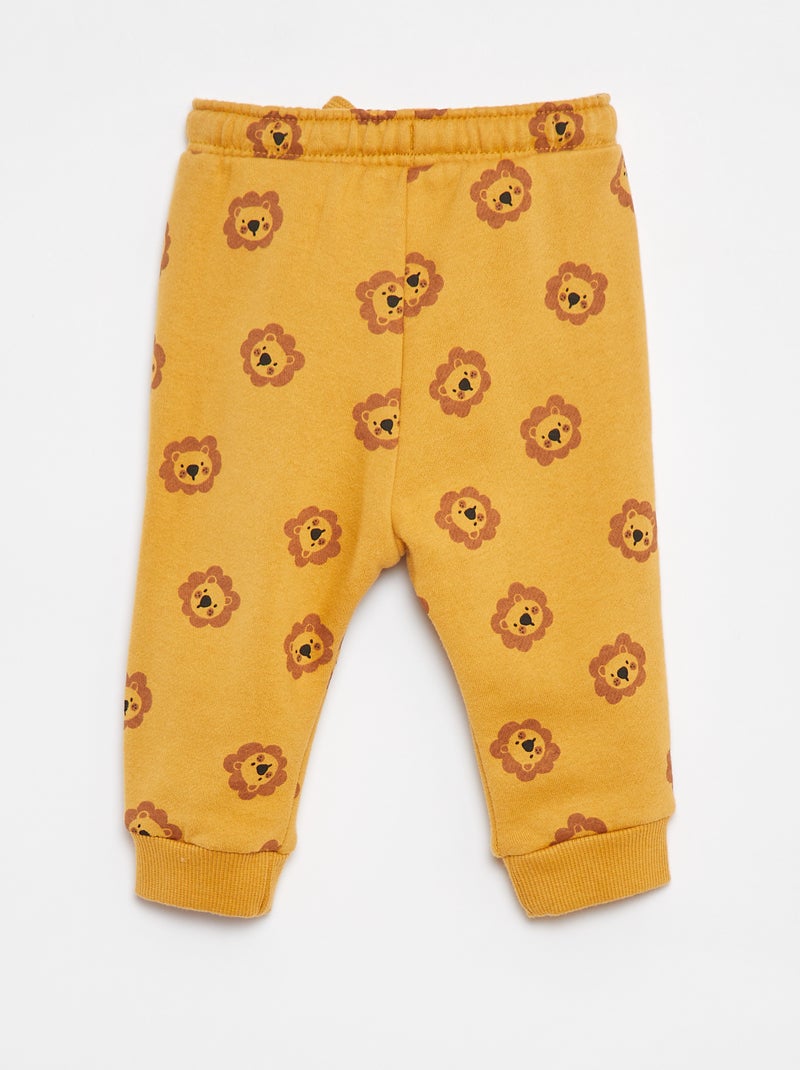 Pantalon jogging uni avec taille élastiquée Jaune - Kiabi
