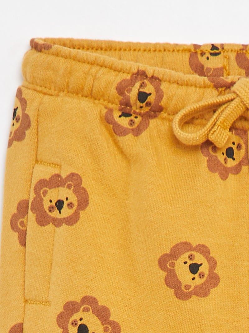 Pantalon jogging uni avec taille élastiquée Jaune - Kiabi