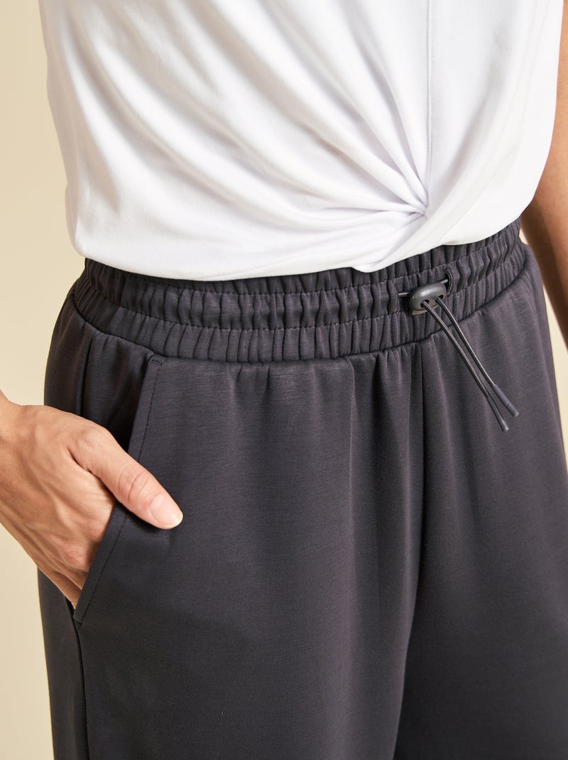 Pantalon jogging uni taille standard Noir - Kiabi