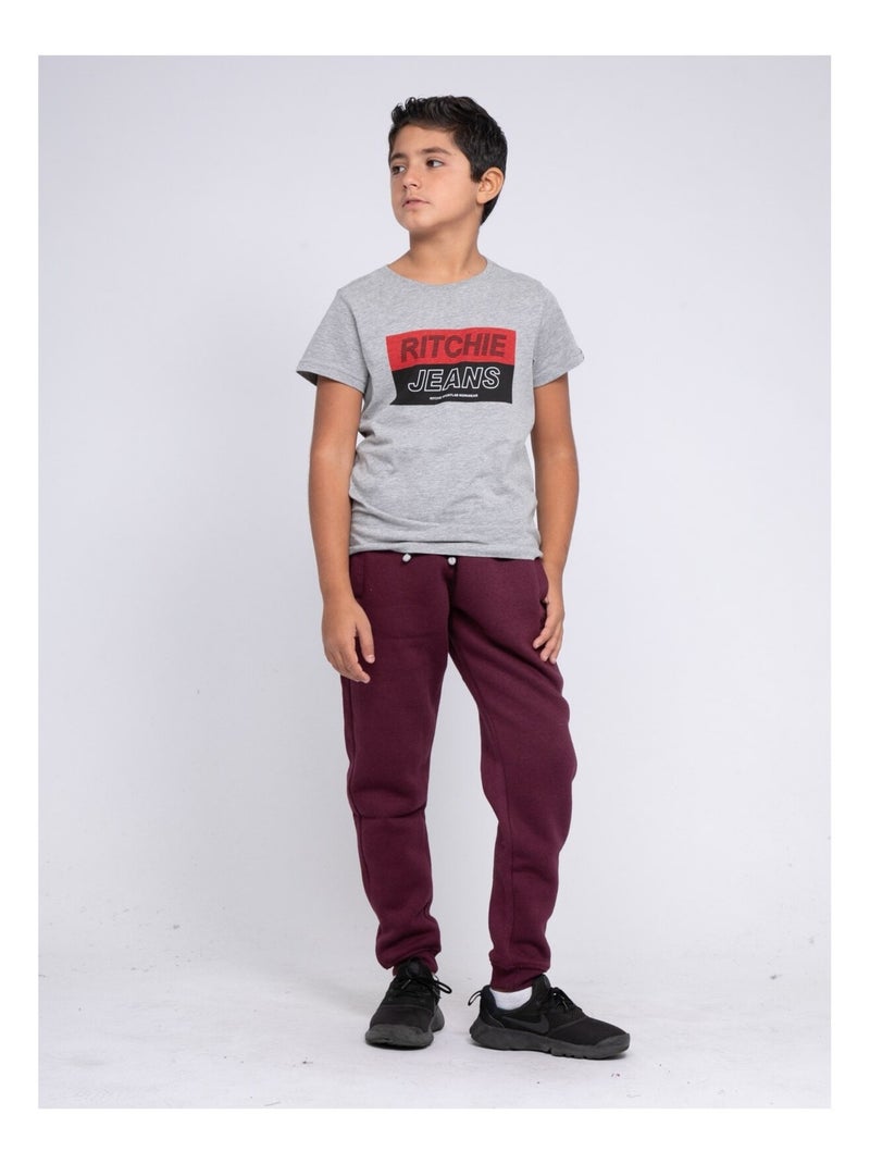 Pantalon jogging VAMDARY garçon Violet - Kiabi