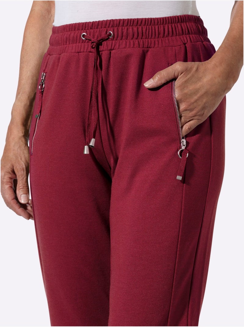 Pantalon jogpant 20% viscose - taille courte - witt Rouge foncé - Kiabi