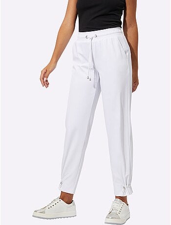 Pantalon jogpant à taille élastique et poches latérales - Taille courte - Helline