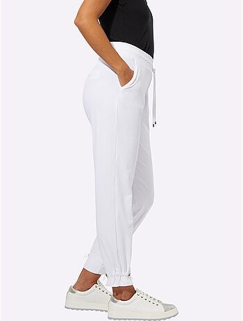 Pantalon jogpant à taille élastique et poches latérales - Taille courte - Helline