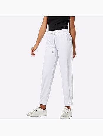 Pantalon jogpant à taille élastique et poches latérales - Taille courte - Helline