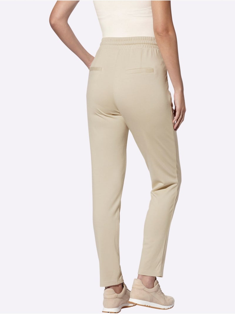 Pantalon Jogpant Ceinture élastique, Coulisse Et Lien à Nouer - Taille Standard - Helline Sable - Kiabi