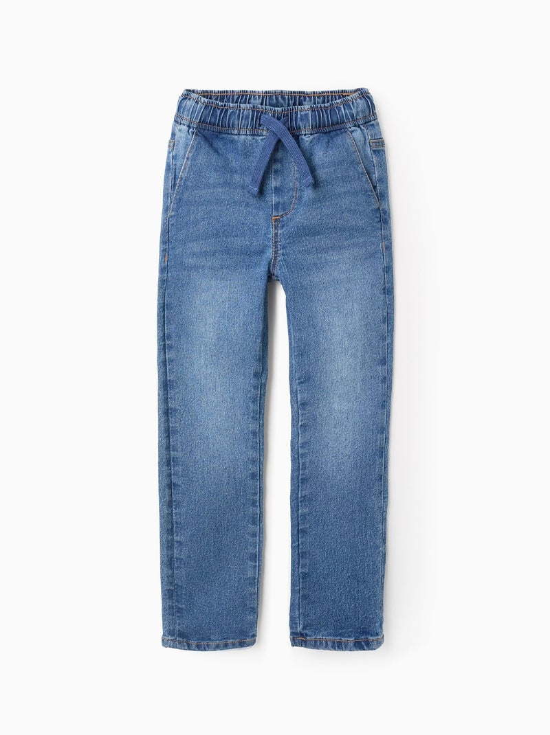 Pantalon Jogpant en Jean Slim Fit Bleu - Kiabi