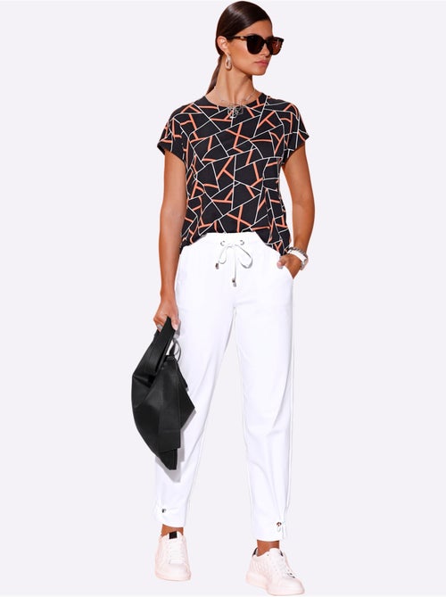 Pantalon jogpant en jersey extensible avec ceinture élastique - Taille standard - Helline - Kiabi