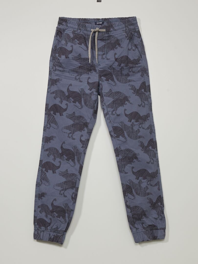 Pantalon jogpant en twill - Coupe + ajustée Bleu - Kiabi