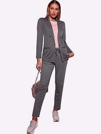 Pantalon jogpant forme courte tendance - taille courte - helline