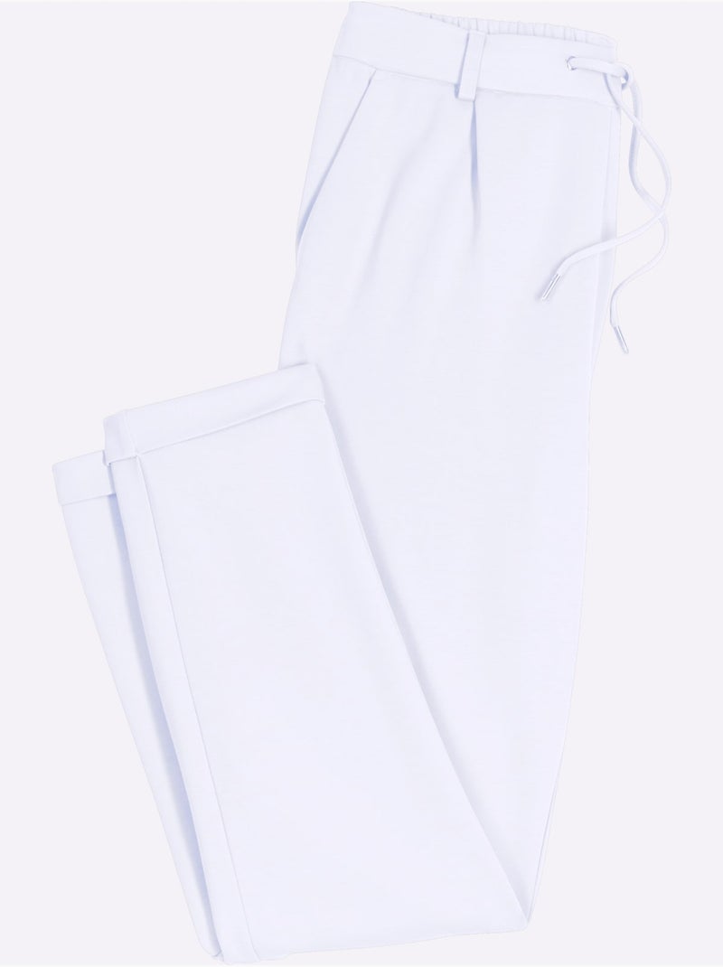 Pantalon Jogpant Jersey Interlock Indéformable - Taille Courte - Witt Blanc - Kiabi