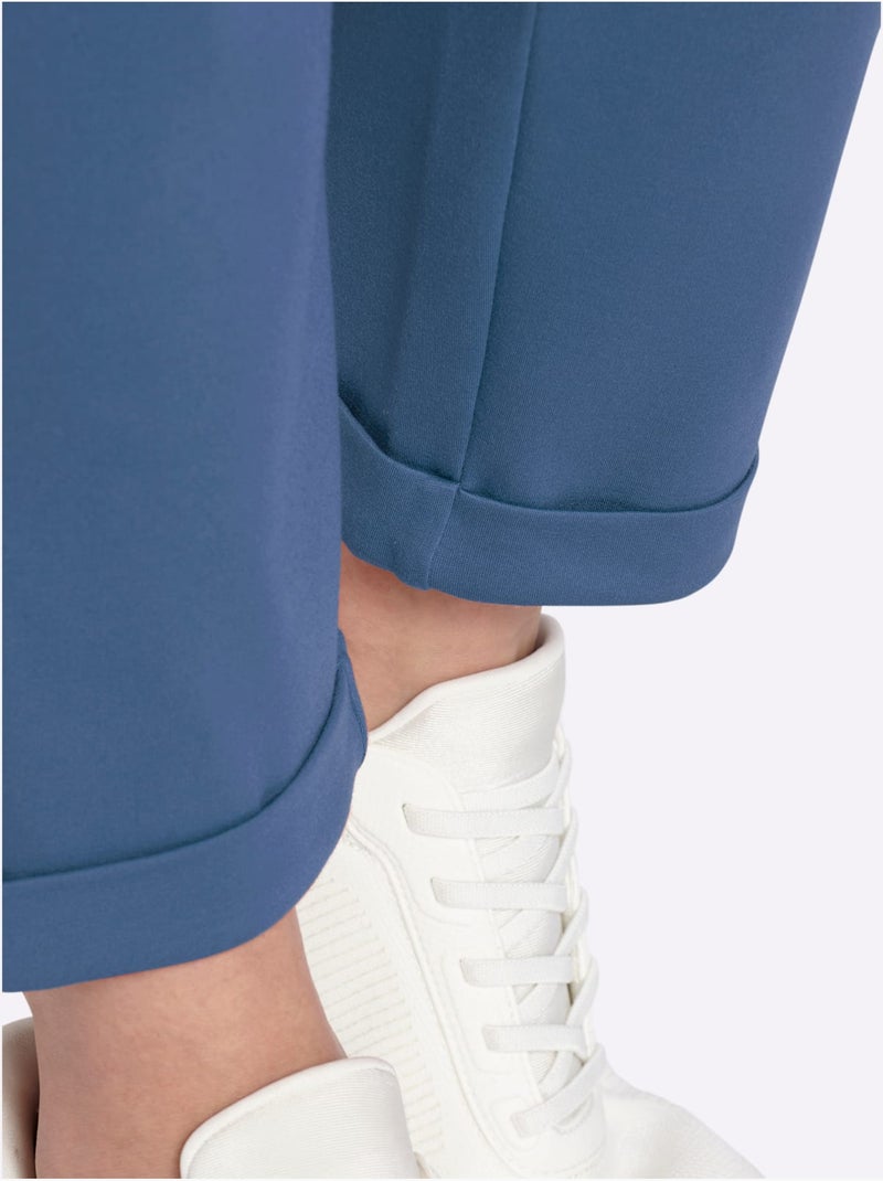 Pantalon Jogpant Jersey Interlock Indéformable - Taille Courte - Witt Bleu jean - Kiabi
