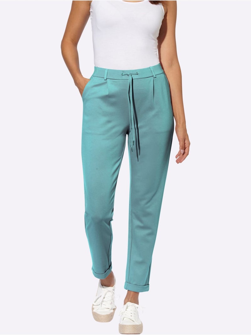 Pantalon Jogpant Jersey Interlock Indéformable - Taille Courte - Witt Bleu - Kiabi